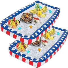 4E's Novelty Inflatable Serving Bar Buffet Cooler &ndash; 4th of July Outdoor Cooler for Parties (2 Pack)