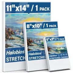 Stretched Canvases for Painting with 11x14 Inch, 5x7 Inch, 8x10, Painting Canvas for Acrylics,Oils & Other Painting Media, 5/8 Inch Profile 100% Cotton Artist Framed Canvas(3 Packs)