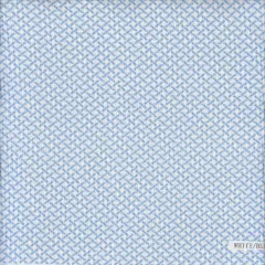 1 Yard Polyester Spandex Yummy Rib Knit Fabric Retro Geo Window Pane Print 58/60" Width WHT/BLUE