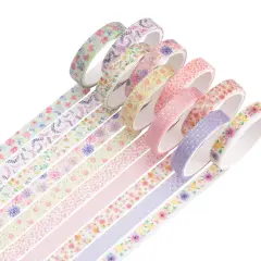 10 Rolls Sparkling Washi Tape - (Beautiful Flowers)
