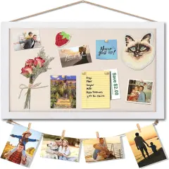 16 "x11 - White Linen Cork Boards for Walls(Vintage White)