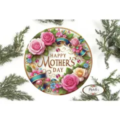 Happy Mother's Day Pink Jewel Round Sign