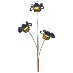 19" Spring Ribbon Bee Pick