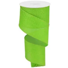 2.5" Royal Faux Burlap Ribbon: Lime Green (10 Yards)