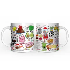 Hand Drawn Corny Love Puns Valentine Mug