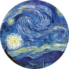 Starry Night Van Gogh Ceramic Car Coaster Set 2.56" (2 Pack)