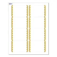 Avery&reg; Printable Rectangle Adhesive Name Tags, Gold Dots Edge Design, 2-1/3" x 3-3/8", Matte White Removable Name Tags, Laser/Inkjet, 80 Total, Great for Name Badges