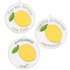 Wood Round Easel Sign with Lemon Cut-Out and Fun Quotes 3 Asstd.