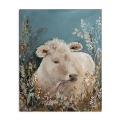 Stupell Industries Soft Cattle Amongst Florals Canvas Design by Amanda Hilburn