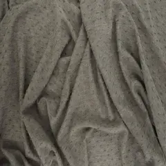 Knit Jacquard Swiss Dot Fabric 1 Yard Stretch Textured Lightweight 58/60" Wide HT. Grey