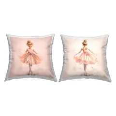Dancing Star Ballerinas 2 PC Outdoor Printed Pillow Set Design by Andrea Haase, 18 x 7 x 18