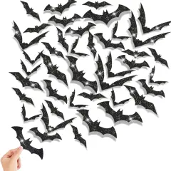 144pcs Halloween Bat Wall Decor