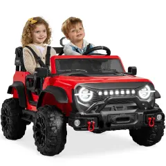 Best Choice Products Kids 24V 2-Seater Electric Ride-On Car Truck w/ Parent Control, Bluetooth, LED Lights Red