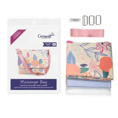 Crosscut Sewing Co.&reg; Messenger Bag Sewing Project Kit for Beginners Bold floral