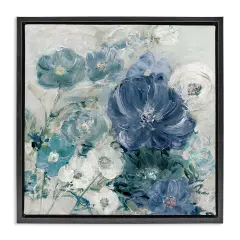 Stupell Industries Painterly Brushed Flowers Framed Floater Canvas Wall Art Design by Sally Swatland