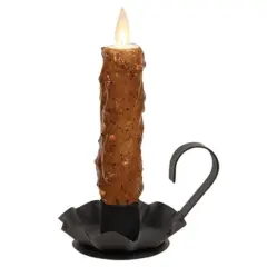 Silicone Dipped Spicy Timer Taper In Black Metal Fluted Base