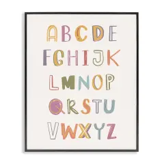 Stupell Industries Soft Doodle Alphabet Framed Giclee Wall Art Design by Nataly White