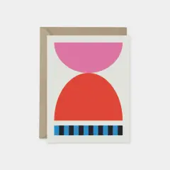 Pink & Red Geo Art Card