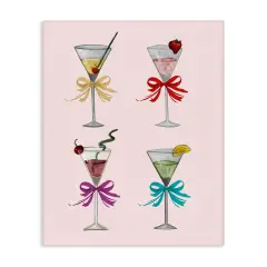 Stupell Industries Cute Ribbon Cocktails Canvas Wall Art Design by Patricia Pinto