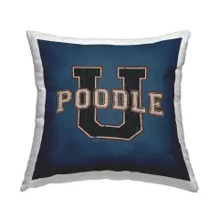 Varsity Poodle U Outdoor Printed Pillow Design by Spirit Animals/Life Is High, 18 x 7 x 18