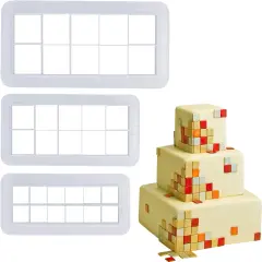 Square Cookie Cutter - Geometric Multicutter-Square Cake Fondant Cutter - 3 Size,Square Biscuit Cutters,Novel Creative Cake Decorating