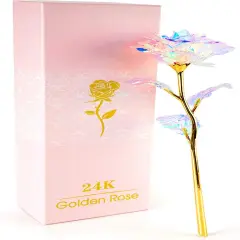 Mothers Day Mom Gifts for Women Birthday Gifts for Women Galaxy Rose Glass Flowers Forever Eternal Roses Artificial Flowers Gifts for Grandma Wife Daughter