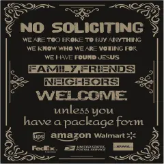 No Soliciting Sign for House Front Door Yard