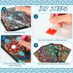 Kits for Women 5d Mandala Diamond Painting Notebook Art Bookmarks