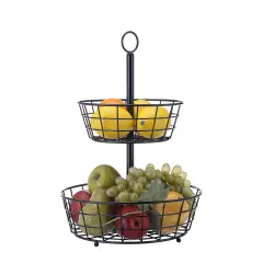 Tabletop 2-Tier Countertop Fruit Basket Stand