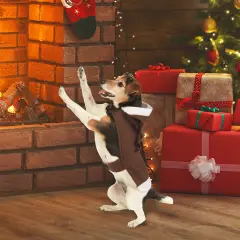 Northlight Reindeer Christmas Costume for Dogs Size: Small Brown