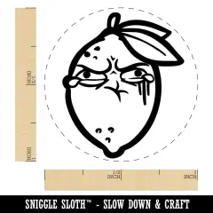 Sour Lemon Puckered Scrunched Face Self-Inking Rubber Stamp Crafting Planners Brown