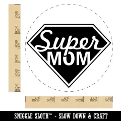 Super Mom Mother's Day Superhero Diamond Self-Inking Rubber Stamp Crafting Red