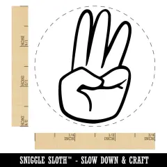 Hand Holding Up Three Fingers Self-Inking Rubber Stamp Crafting Planners Yellow