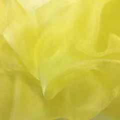 1 Yard Sparkle Crystal Sheer Organza, 60&Prime; Wide 100% Polyester Shiny Fabric Yellow