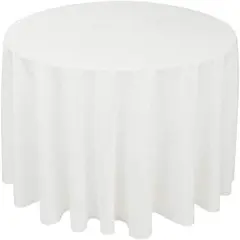Stylish 120&rdquo; Round White Tablecloth &ndash; Machine-Washable Polyester for All Occasions