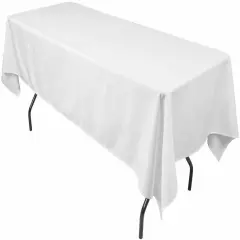 Rectangular White Polyester Tablecloth 60&times;144 Inch Classic D&eacute;cor for Weddings, Parties & Banquets