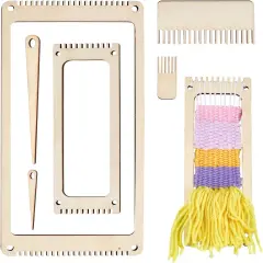 6Pcs Wood Weaving Loom Kit