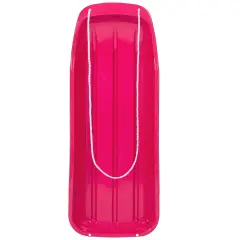 Best Choice Products 48in Kids Outdoor Plastic Sport Toboggan Winter Snow Sled Board Toy w/ Pull Rope Pink