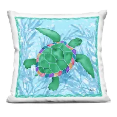 Stupell Industries Radiant Sealife Turtle Indoor Pillow, 18 x 7 x 18