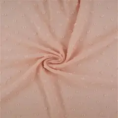 Waffle Swiss Dot Sheer Chiffon Fabric 1 Yard Woven Drapery Material, 59/60" Width PINK PALE