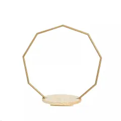 Gold 22 in Geometric Nonagon Wood Metal Arch CAKE STAND Party Decorations
