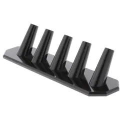 Plymor Black Acrylic Ring Finger Display, Five, 8.25" W x 2.25" D x 1.75" H