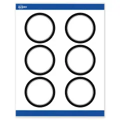 Avery Printable Round Labels, Double Black Border, 3" Diameter, Matte White Round Labels, Permanent, Laser/Inkjet, 60ct, Great for Product Labels