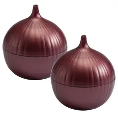 Hutzler Onion Saver Keeper Storage Container - Keeps Fresh Longer - 2 Pack Red Onion Set