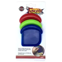 Norpro 3-piece My Favorite Nylon Pot and Pan Food Scraper Set - Blue, Green & Red
