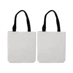 Craft Express 2 Pack Linen Sublimation Tote Bags &ndash; 15"x16" with White Panel