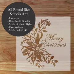 Merry Christmas Round Sign Stencil | Sign Stencil | DIY Sign Stencil | Round Stencil | Designer Stencils |