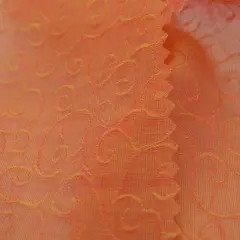 1 Yard Peach Swirl Organza Jacquard Apparel Fabric Woven Texture, 57/58" Wide