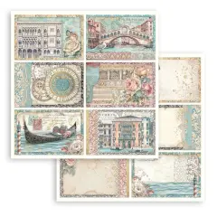 Stamperia Double-Sided Cardstock 12"x12"-Venice City of Art 6 cards