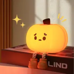 Pumpkin Silicone Night Light: 3-Level Dimmable Brightness
